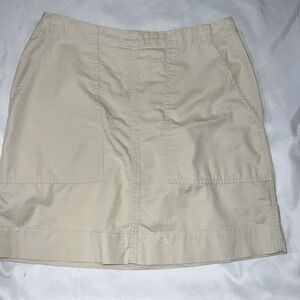 Bass  Woman's  10 Vintage Pockets Midi Skirt Classic Tan Casual Holiday Pics 267